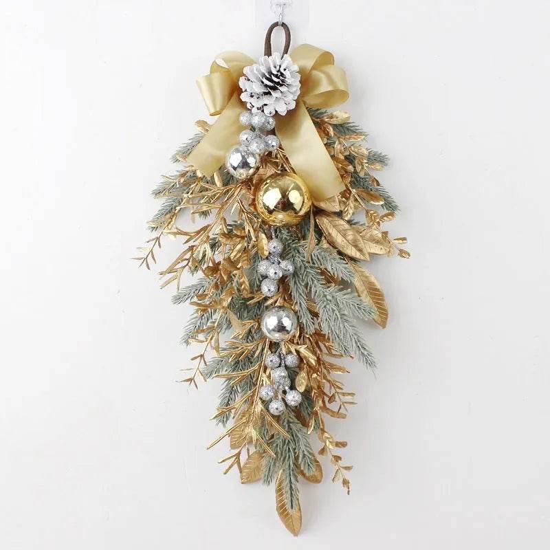 Yeouu | Golden Christmas Plastic Wire Garland Rattan Decorations