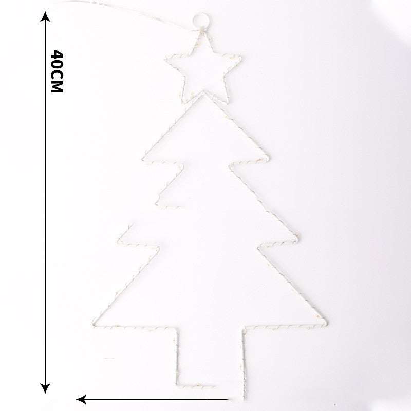 Yeouu | Wrought Iron Christmas Tree Shaped Hanging Window Ornament