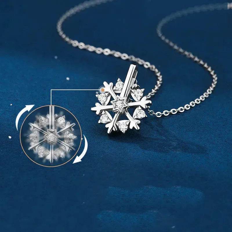 Yeouu | Luxury Rhinestone Christmas Snowflakes Necklace Gift for women
