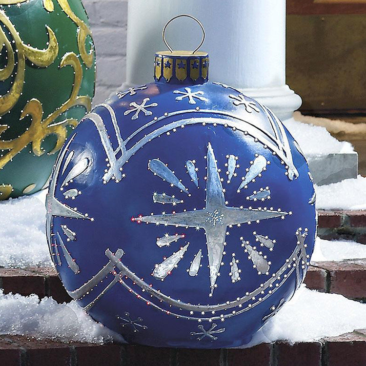 Yeouu | Inflatable Christmas Ball Outdoor Decoration 60cm – Weather Resistant PVC Christmas Decoration