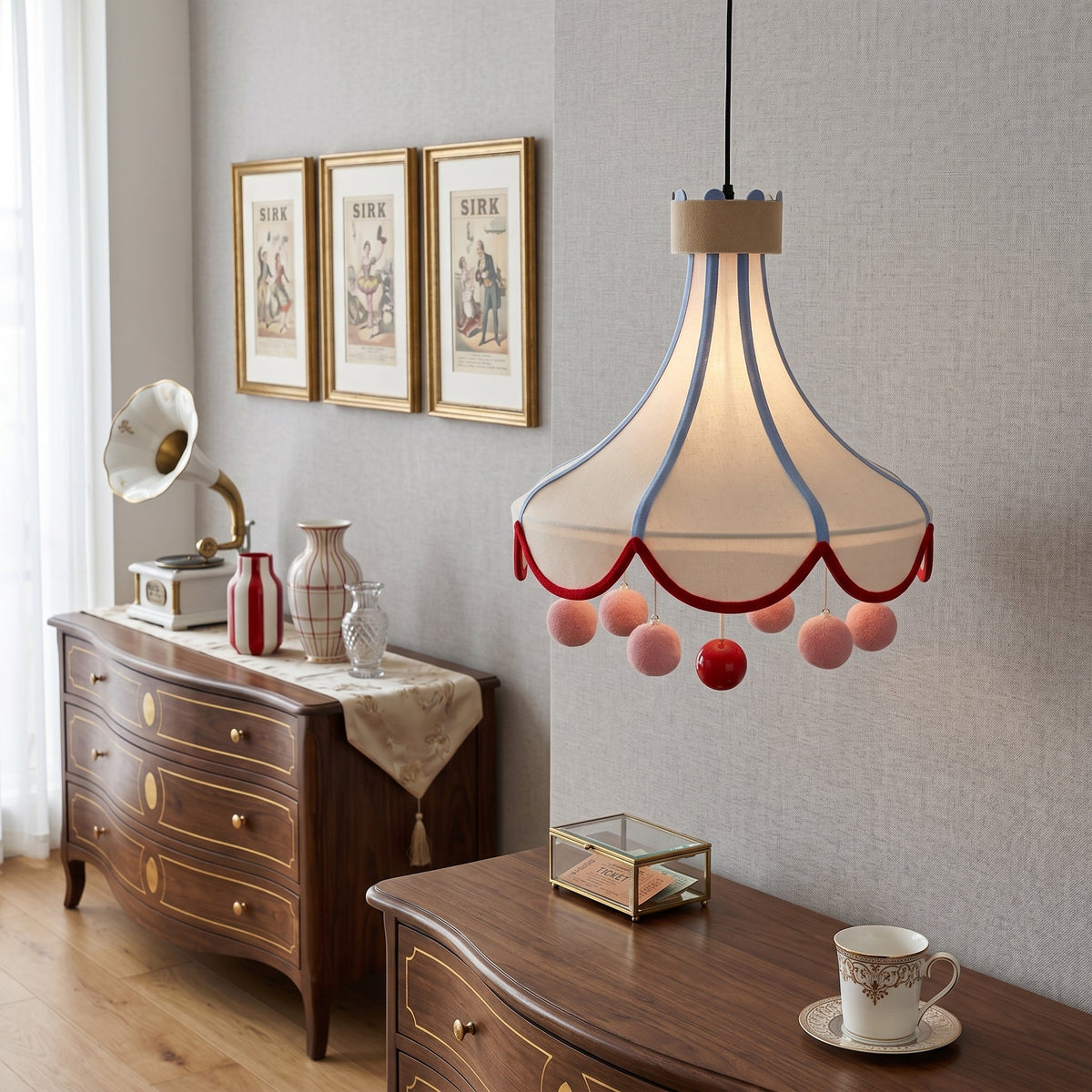 Tent Canopy Pom-Pom Pendant Ceiling Lamp
