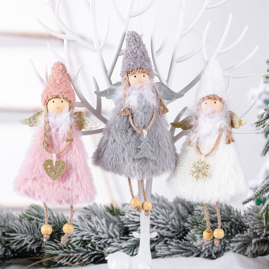 Yeouu | Plush girl doll Christmas tree pendant