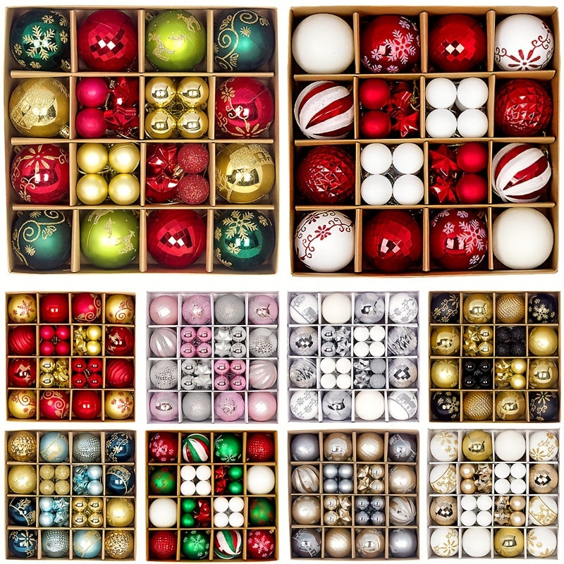Yeouu | Christmas Tree Baubles Set – Plastic Hanging Ornaments