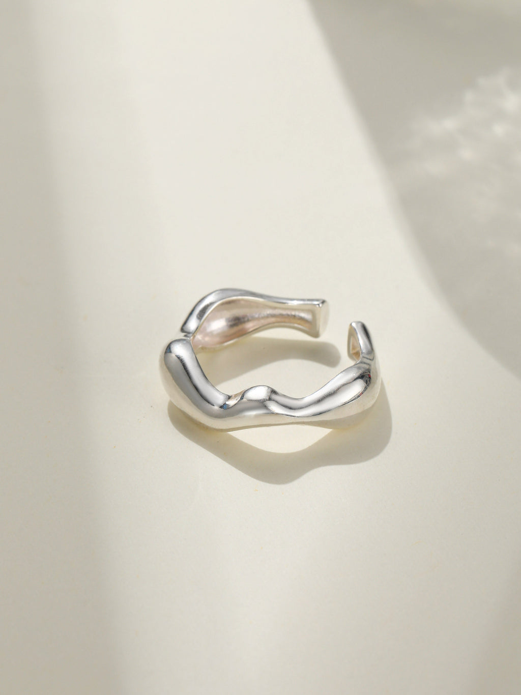 Undulating - Molten Flow Sterling Silver Ring