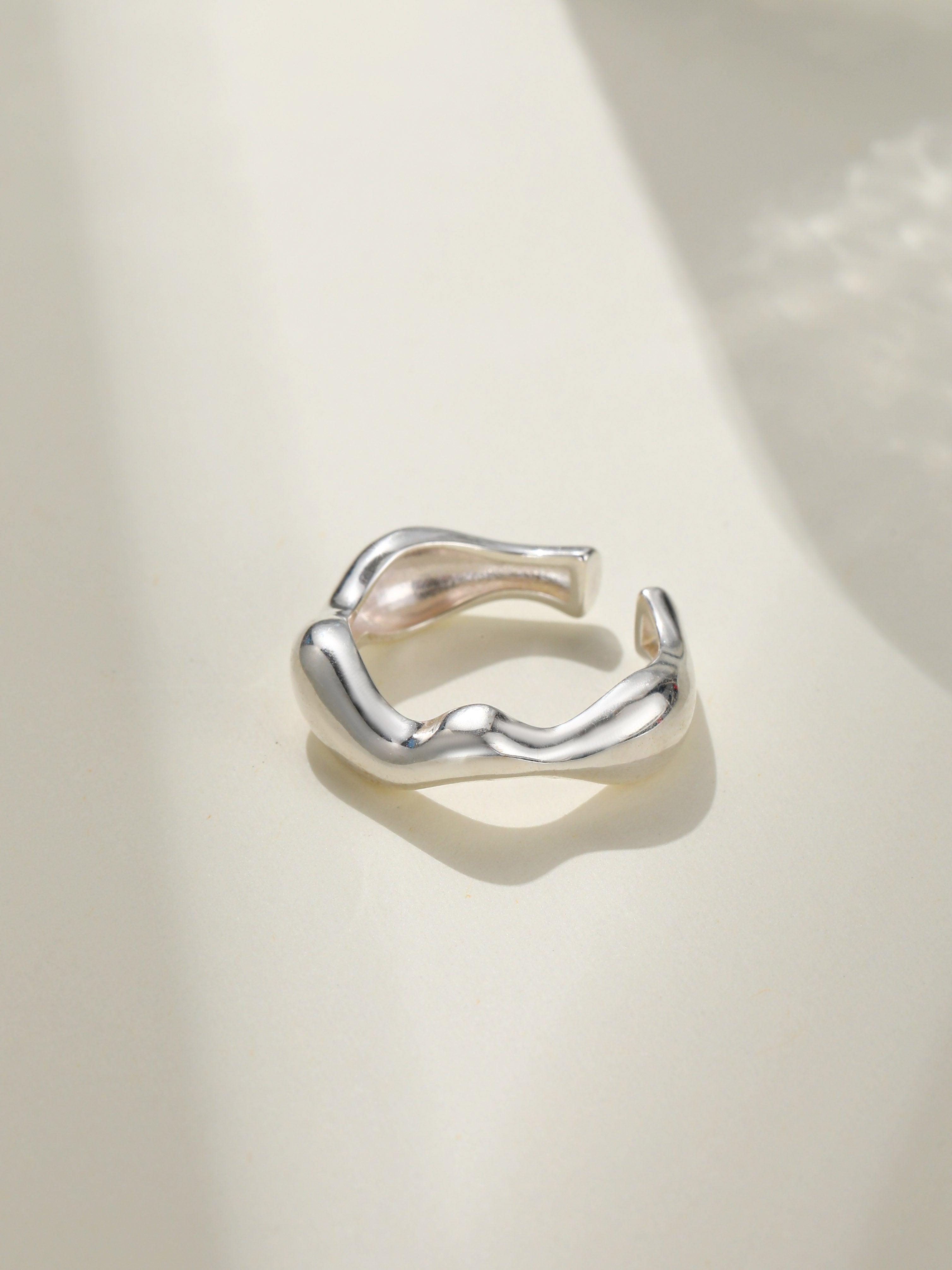 Undulating - Molten Flow Sterling Silver Ring