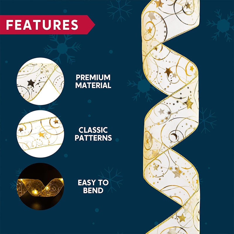 Yeouu | Ribbon Christmas tree decorative lights