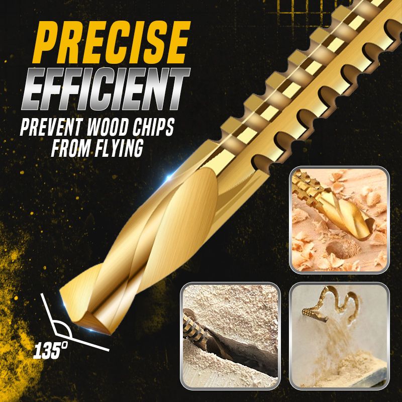 Yeouus | Titanium-coated high-speed steel bits with tags (6 pcs.)