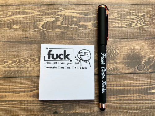 2023 CHRISTMAS GIFT Fresh Outta Fucks Pad and Pen