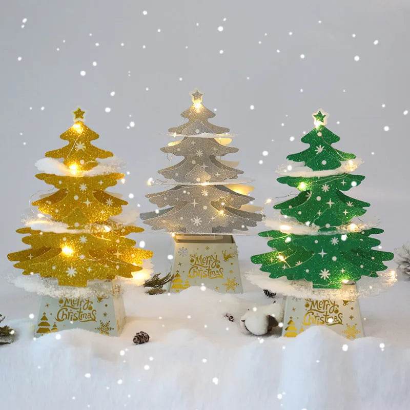 Yeouu | Christmas Decorations Mini Desktop Christmas Greeting Card Ornaments