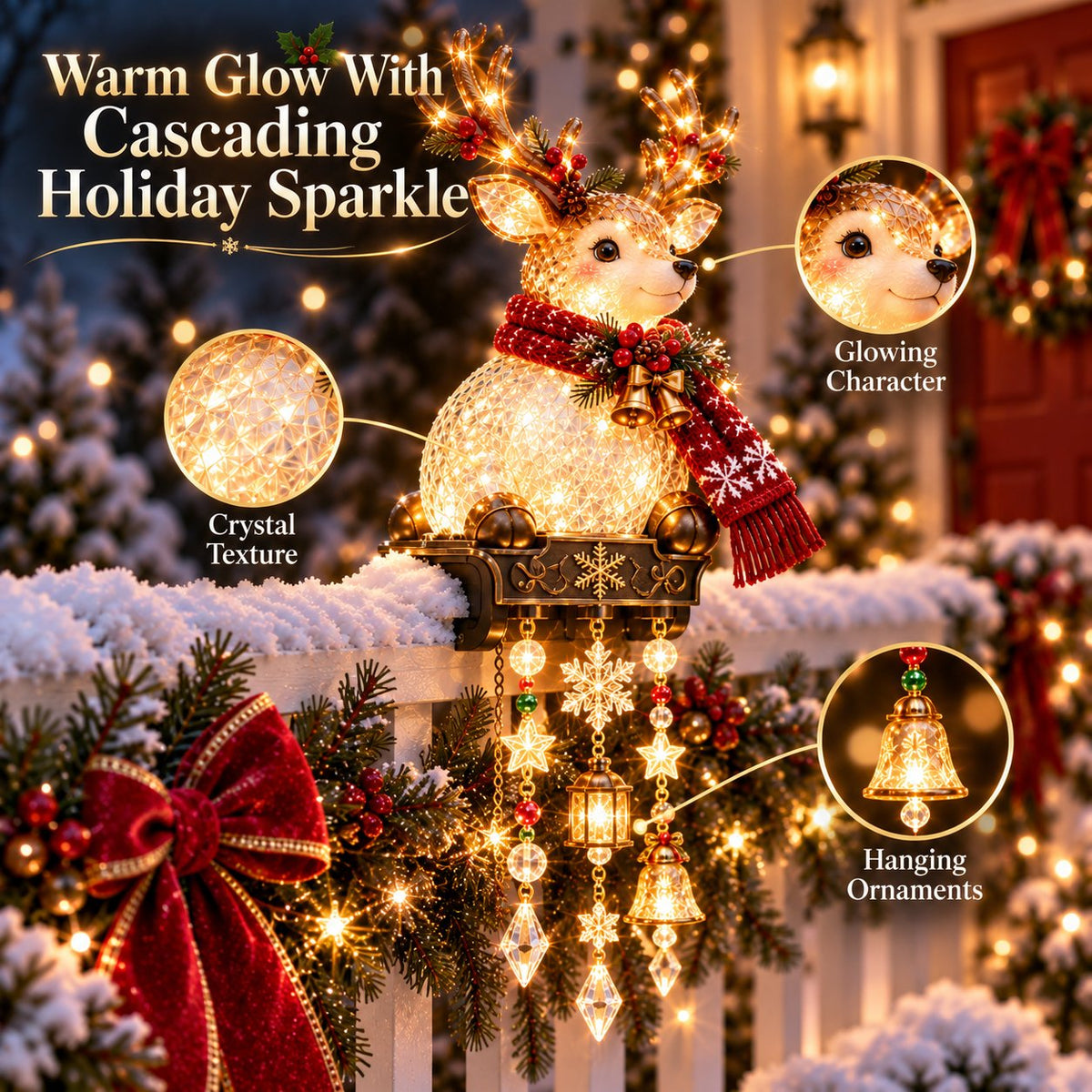 10W+SOLD!🔥🎅Christmas Porch Railing Lights – 4 Festive Character Designs🎄