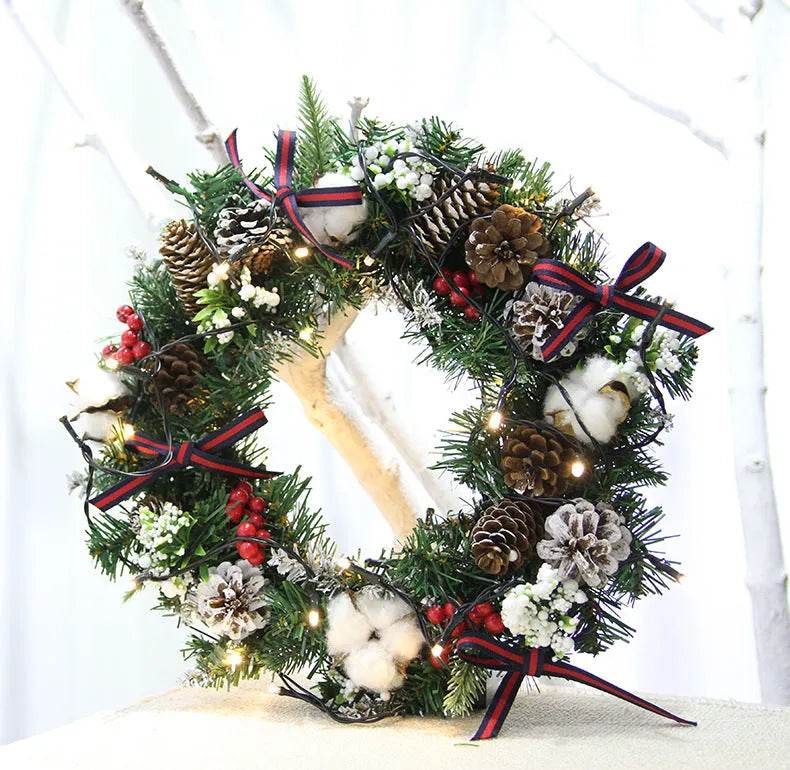 Yeouu | 30cm 40cm Christmas Wreath Ornaments Christmas Wreath