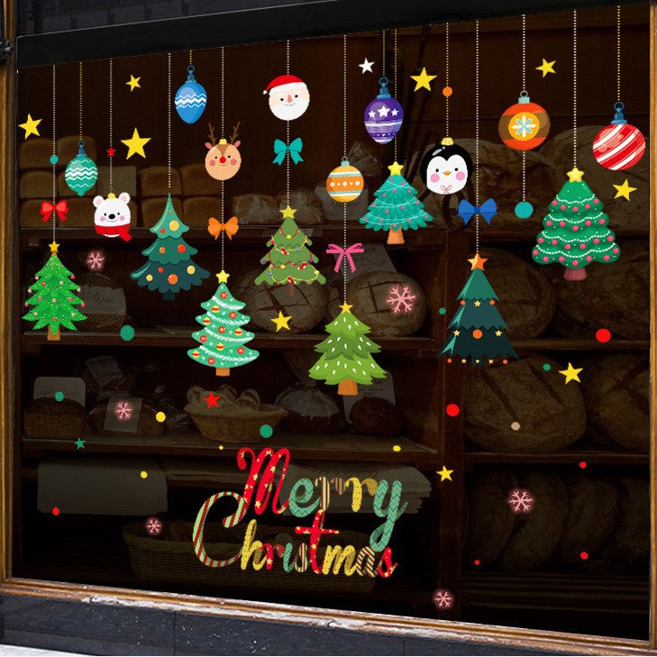 Christmas Window Clings Double-Sided Re-appliable Decoration