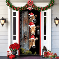Yeouu | Christmas Door Decoration with Santa Claus | Fabric Door Cover | Quick Assembly & Reusable