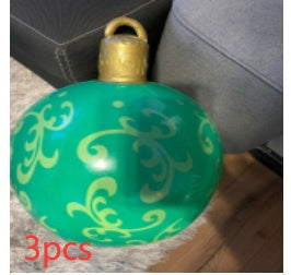 Yeouu | Inflatable Christmas Ball Outdoor Decoration 60cm – Weather Resistant PVC Christmas Decoration