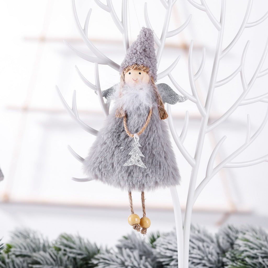 Yeouu | Plush girl doll Christmas tree pendant