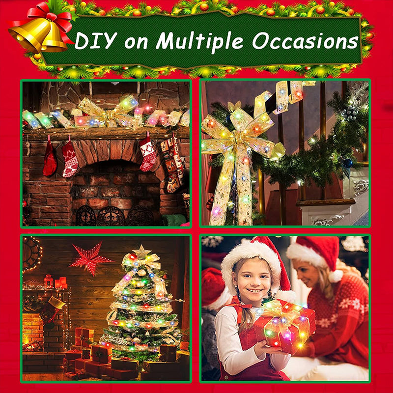 Yeouu | Ribbon Christmas tree decorative lights