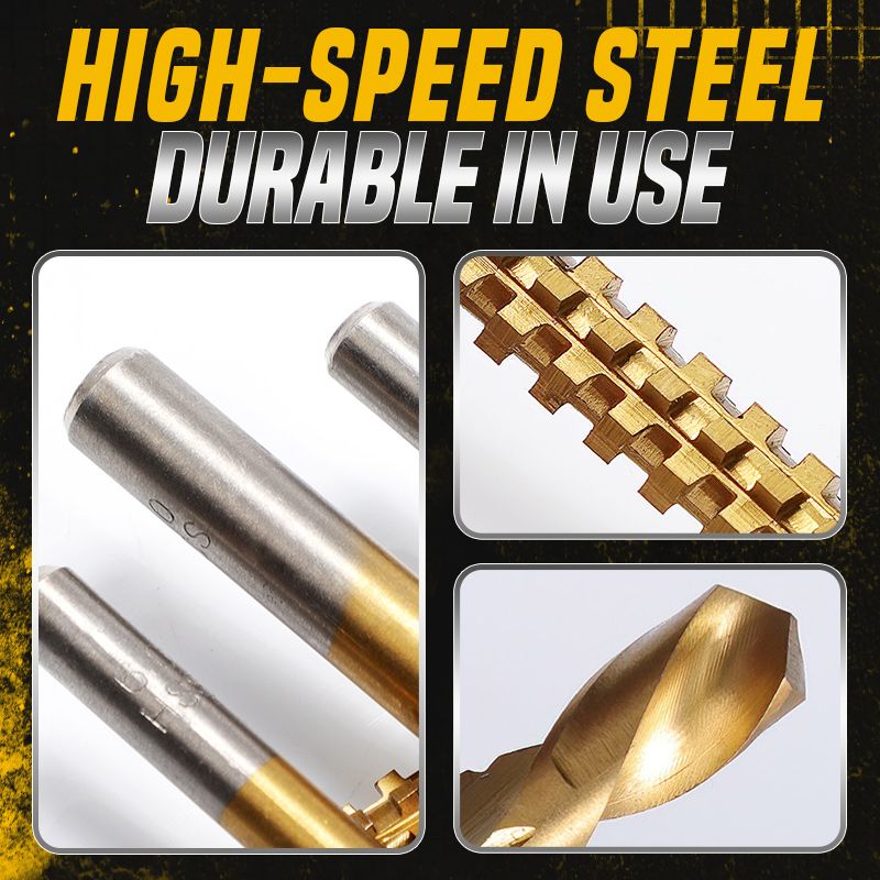 Yeouus | Titanium-coated high-speed steel bits with tags (6 pcs.)