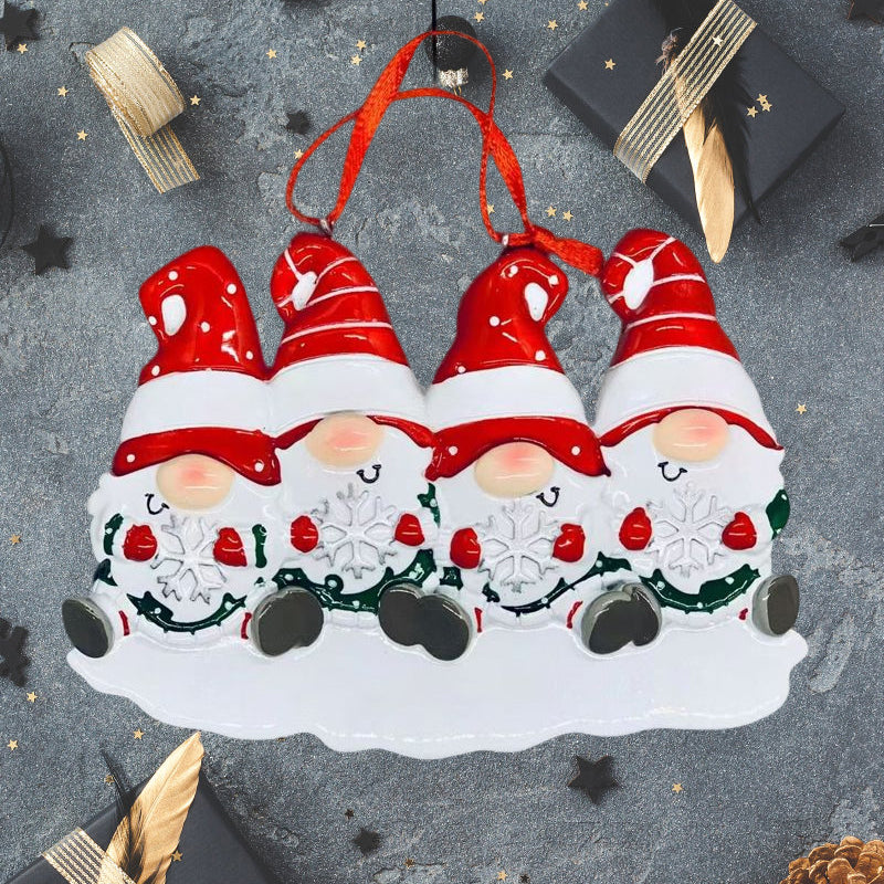 Yeouu | 4 Names-Custom Family Christmas Xmas Tree Decoration Ornament with Name-Dwarfs Family