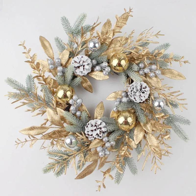 Yeouu | Golden Christmas Plastic Wire Garland Rattan Decorations