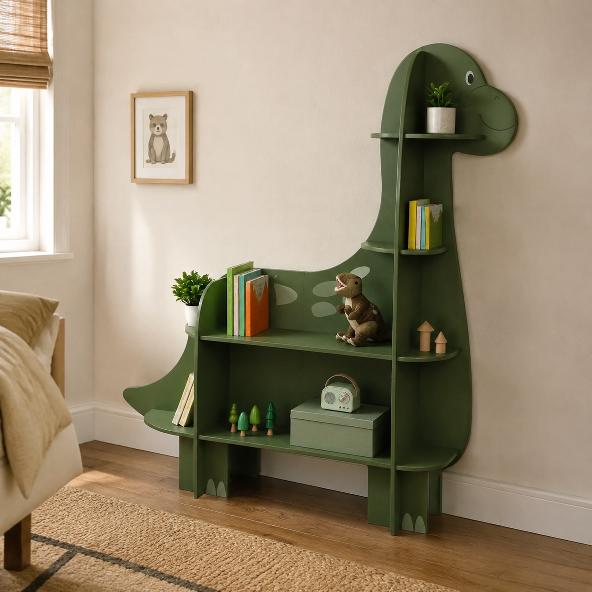Field Camp Dinosaur Kids Display Bookshelf Storage