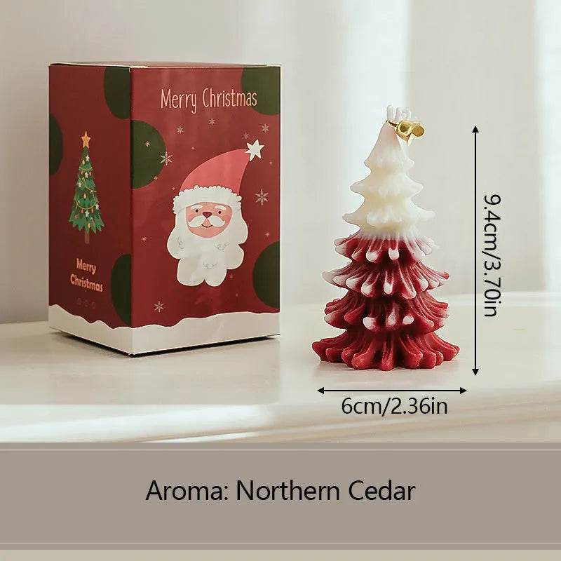 Yeouu | Merry Christmas Candle 3D Xmas Tree Shaped Aromatherapy Candles Ornaments Navidad New Year Party Home Decor Xmas Gift