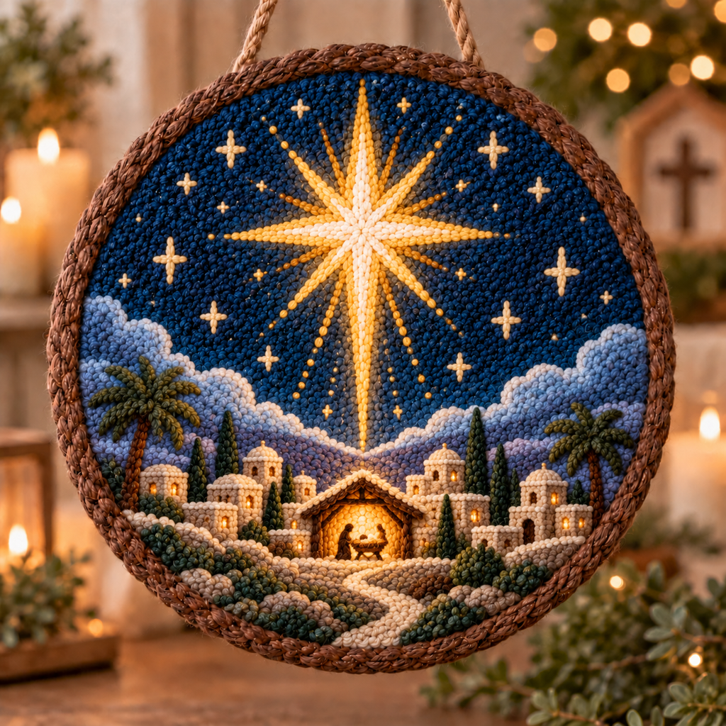 DIY Punch Needle Christian Christmas Hanging Decor Kit