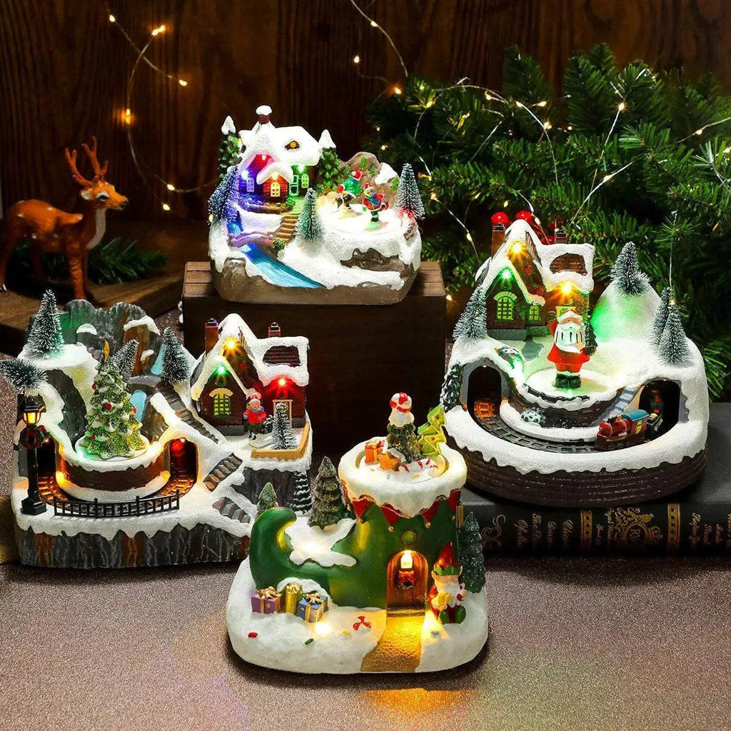 Yeouu | Christmas Rotating Resin Luminous Music Box Ornaments