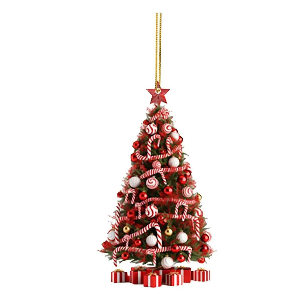 Yeouu | Christmas Tree Pendant Holiday Decoration Acrylic Flat Decorations