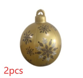 Yeouu | Inflatable Christmas Ball Outdoor Decoration 60cm – Weather Resistant PVC Christmas Decoration