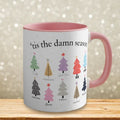 Yeouu | Tis The Damn Season Christmas Mug - Music Albums as Christmas Trees