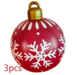 Yeouu | Inflatable Christmas Ball Outdoor Decoration 60cm – Weather Resistant PVC Christmas Decoration