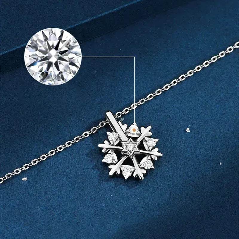 Yeouu | Luxury Rhinestone Christmas Snowflakes Necklace Gift for women