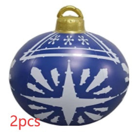 Yeouu | Inflatable Christmas Ball Outdoor Decoration 60cm – Weather Resistant PVC Christmas Decoration