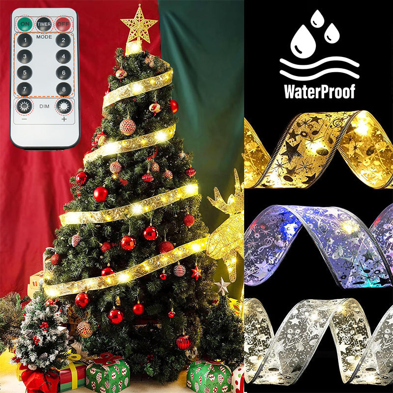 Yeouu | Ribbon Christmas tree decorative lights