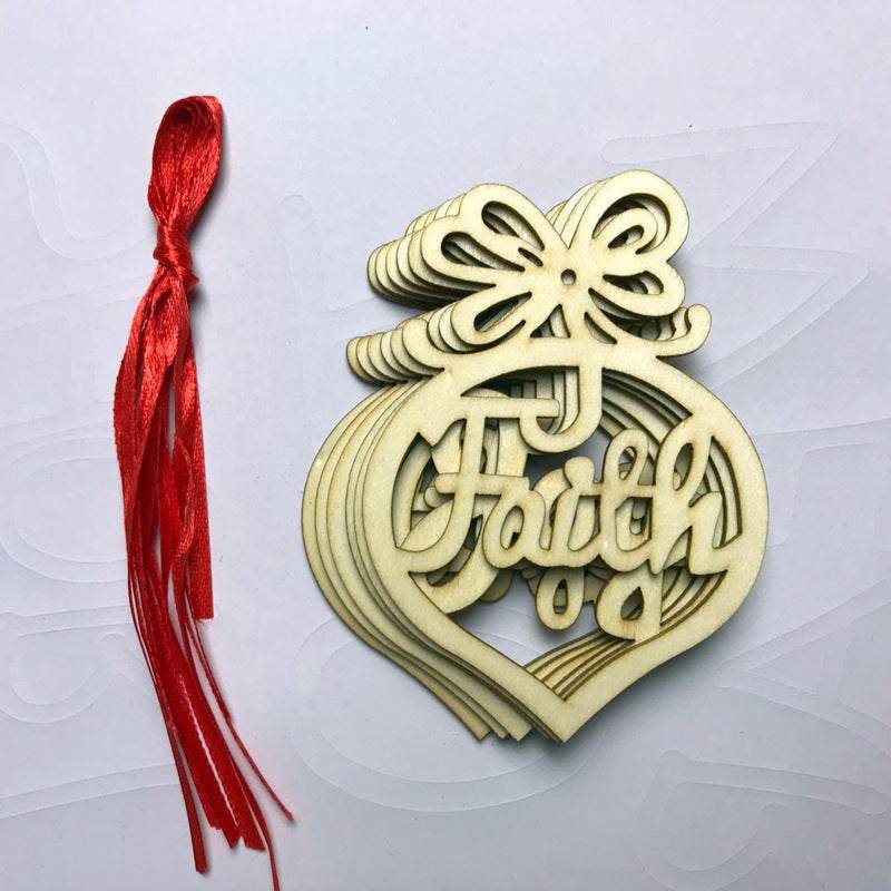 Yeouu | Christmas hanging wooden hollow pendant 6 piece set
