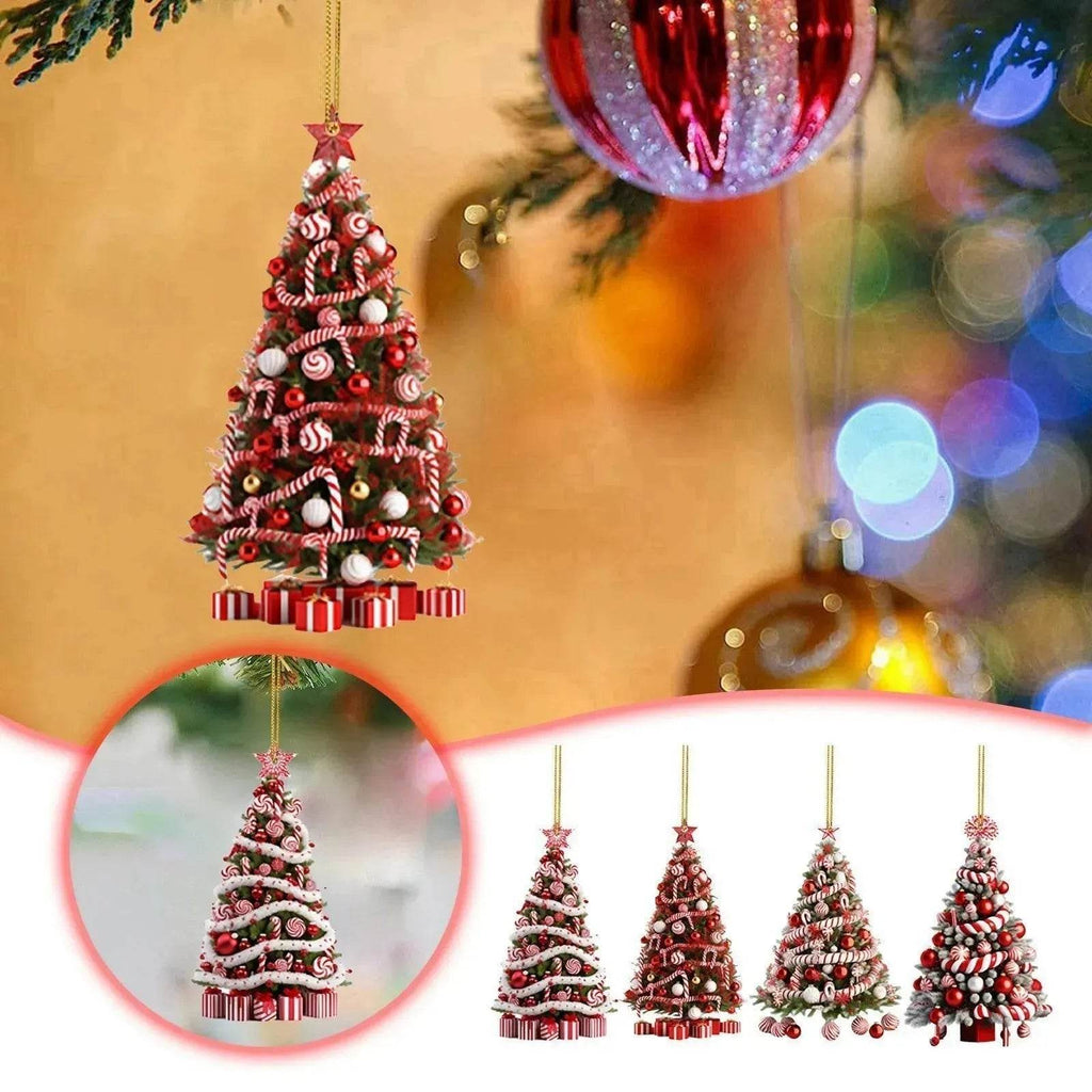 Yeouu | Christmas Tree Pendant Holiday Decoration Acrylic Flat Decorations