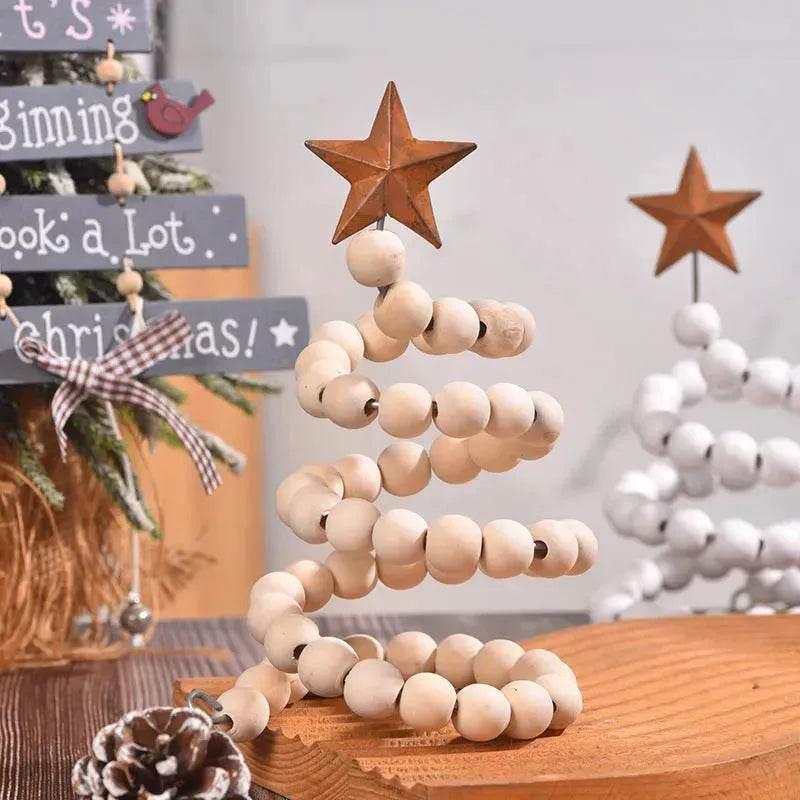 Yeouu | Creative Wooden  DIY Twine Wooden Bead Christmas Tree decorations Ornaments