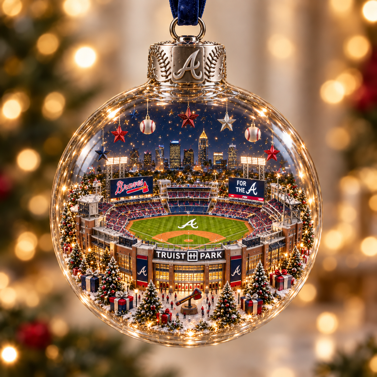 ⚾🎄 Light-Up Baseball Stadium Christmas Ornament