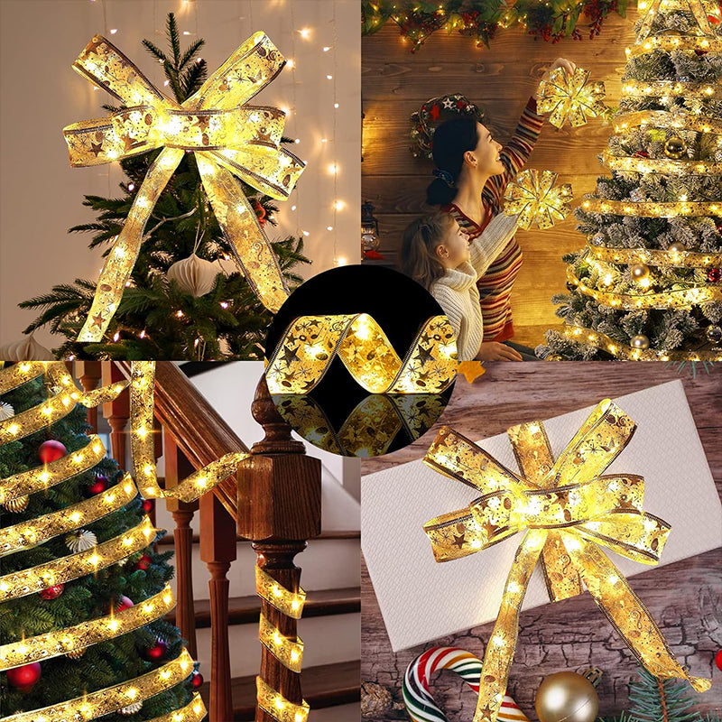 Yeouu | Ribbon Christmas tree decorative lights