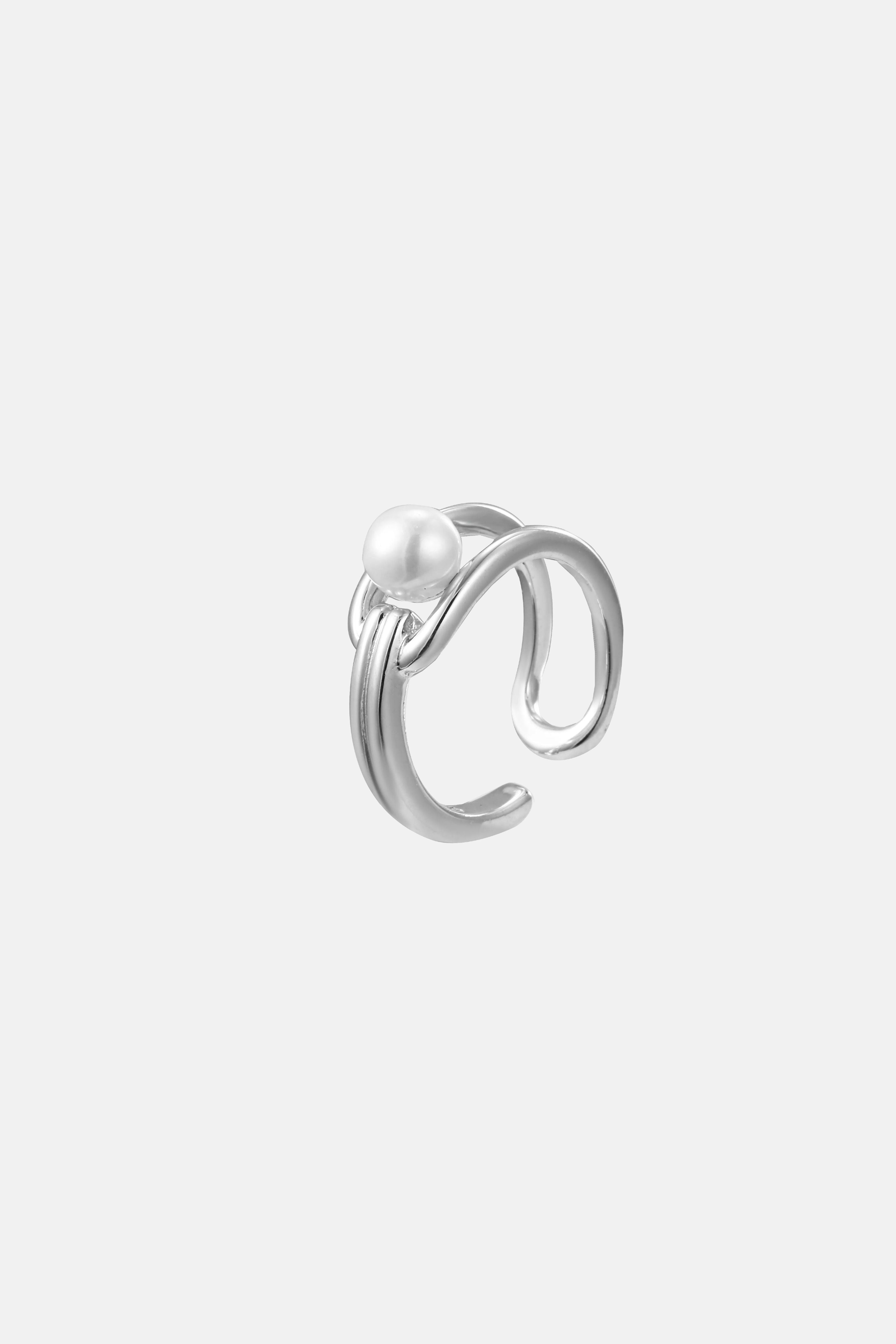 Island - Sculptural Pearl Sterling Silver Ring