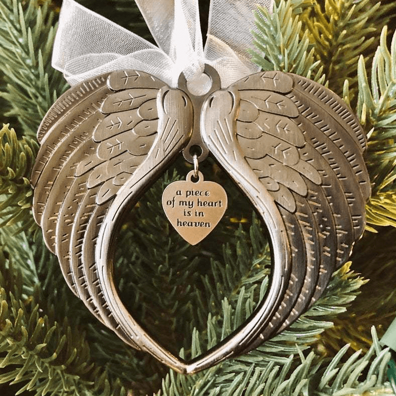 Yeouu | 🎄Christmas Tree Memorial Ornaments Angel Wings Bell Pendant Hanging Decoration