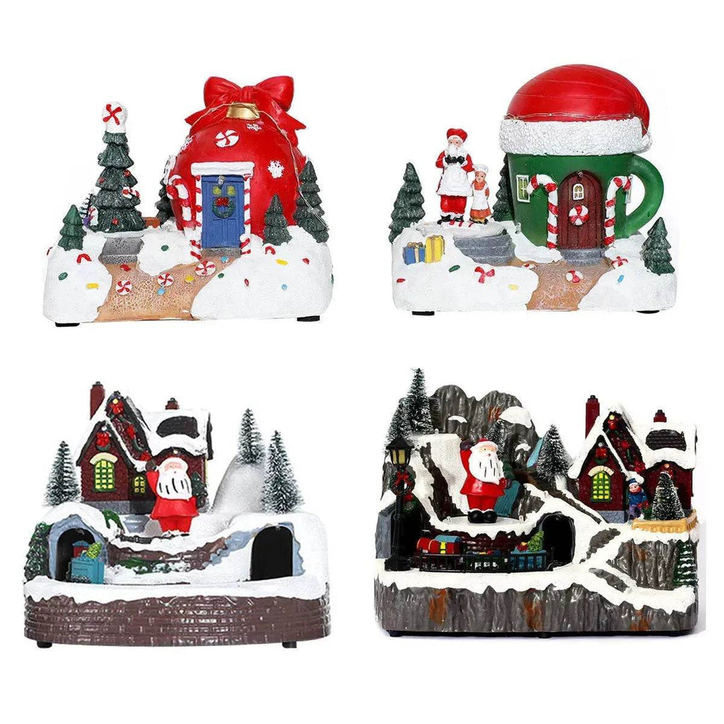 Yeouu | Christmas Rotating Resin Luminous Music Box Ornaments