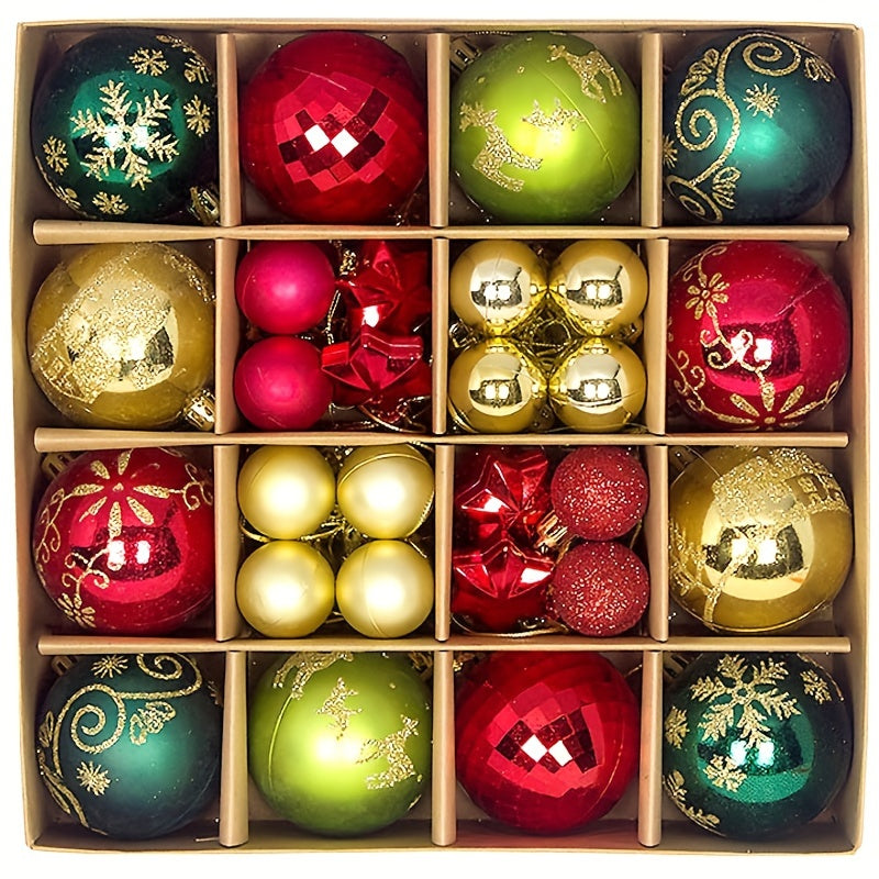 Yeouu | Christmas Tree Baubles Set – Plastic Hanging Ornaments