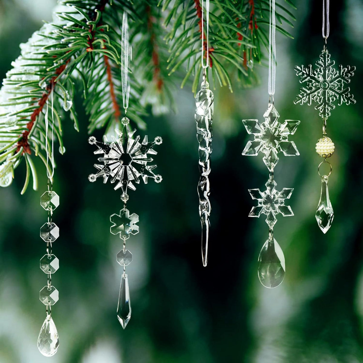 Yeouu | Crystal Christmas Ornaments Set - ShineBright