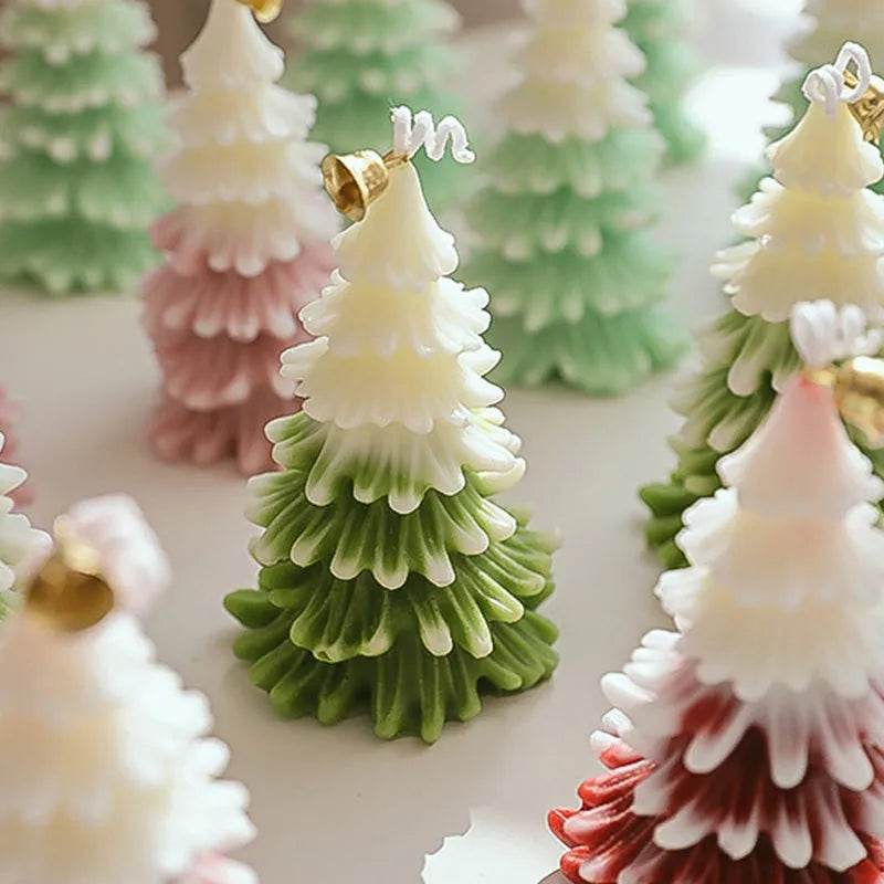 Yeouu | Merry Christmas Candle 3D Xmas Tree Shaped Aromatherapy Candles Ornaments Navidad New Year Party Home Decor Xmas Gift