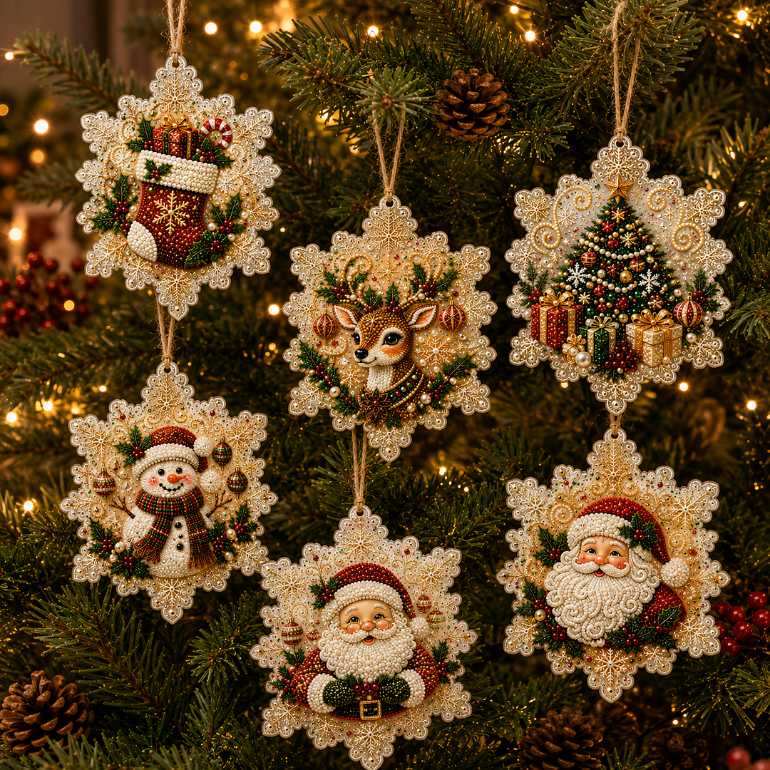 6-Piece Christmas Diamond Painting Ornament Kit 🎄✨-Free Shipping