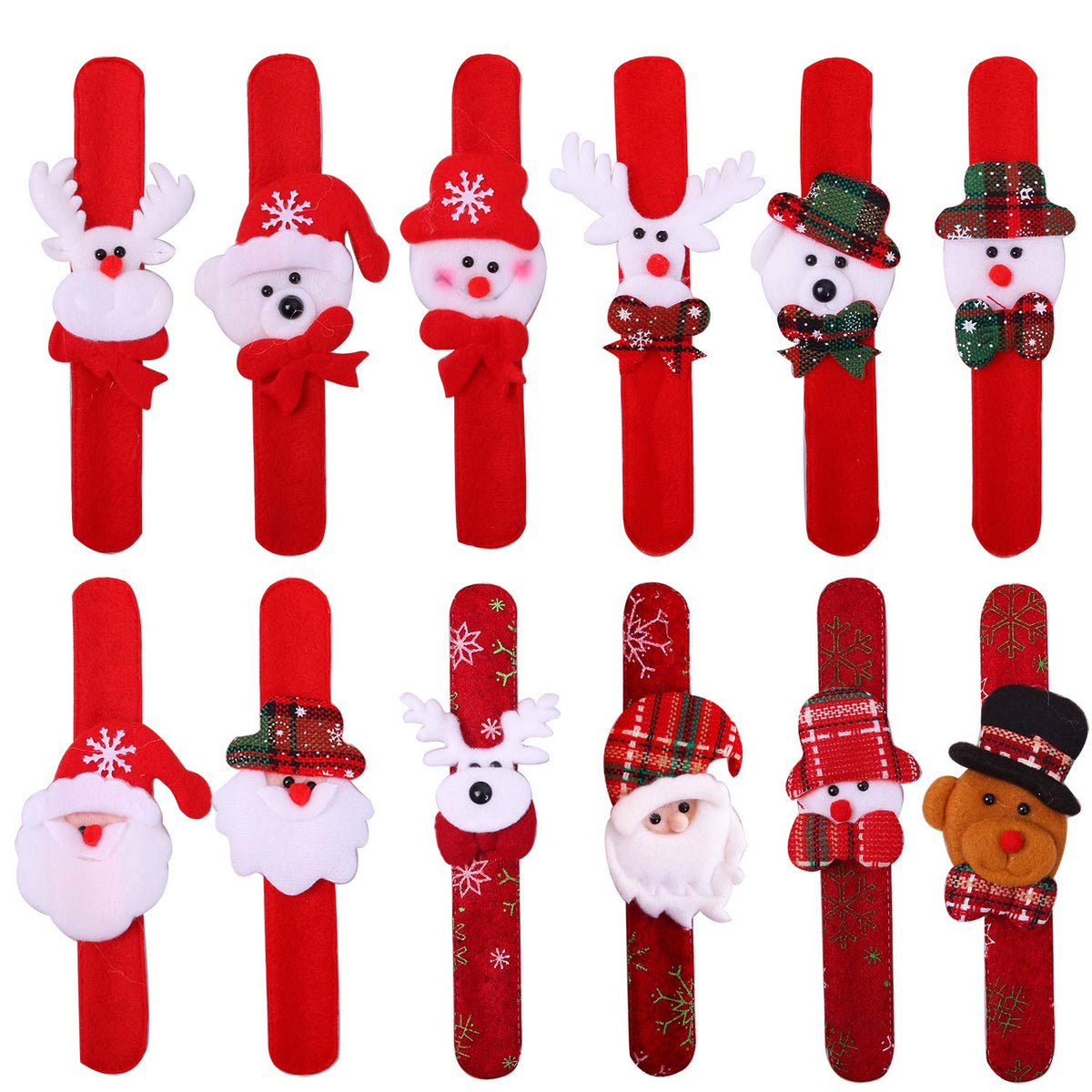 24 Pack Christmas Slap Bracelets Set