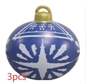 Yeouu | Inflatable Christmas Ball Outdoor Decoration 60cm – Weather Resistant PVC Christmas Decoration