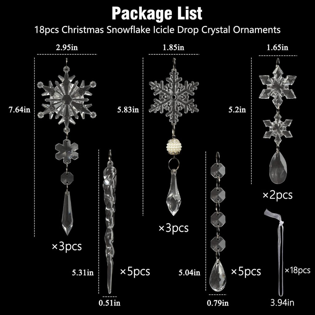 Yeouu | Crystal Christmas Ornaments Set - ShineBright