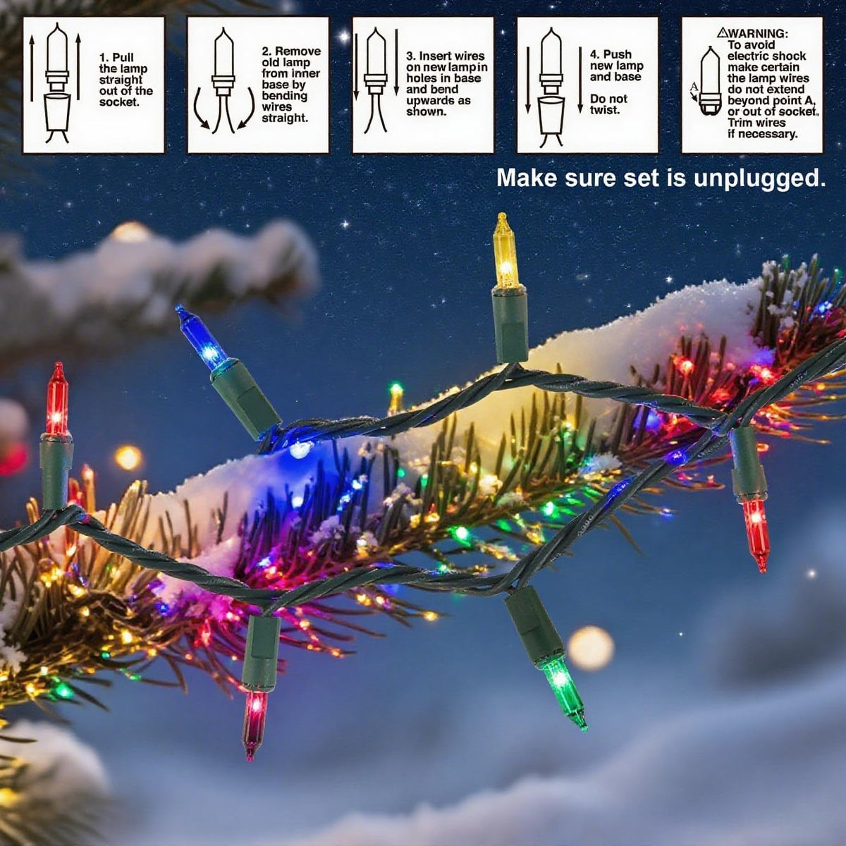 16FT/32FT Indoor Outdoor Multicolor Christmas String Lights